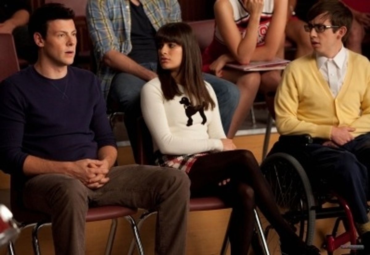 Cory Monteith, Lea Michele and Kevin McHale at 